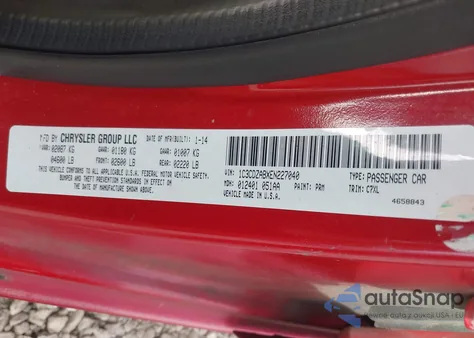 2014 Dodge Avenger Se z USA, uszkodzony, nr VIN 1C3CDZABXEN227040